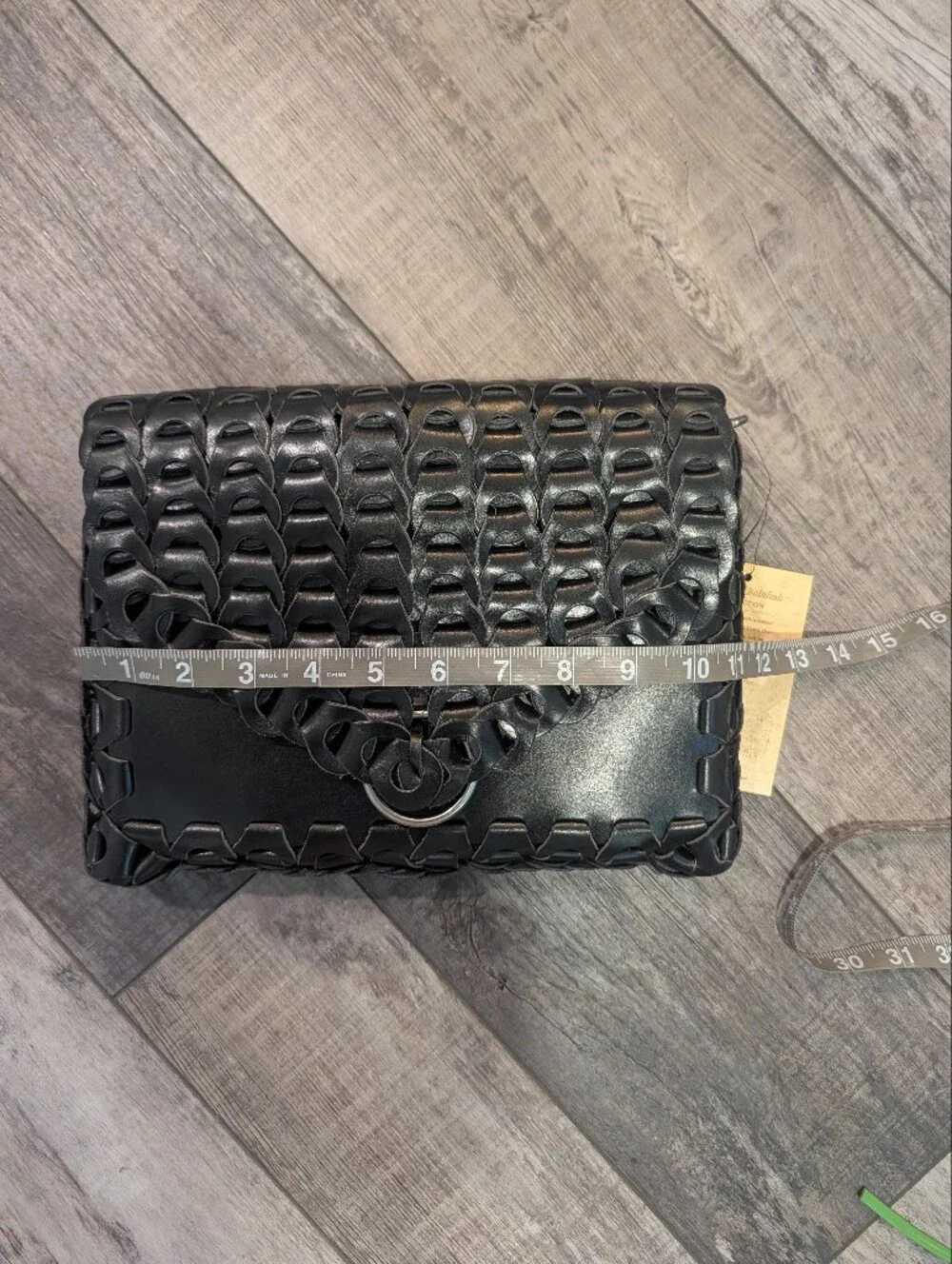 *New* Patricia Nash porticci  Crossbody Black Woven Leather Chain link Bag